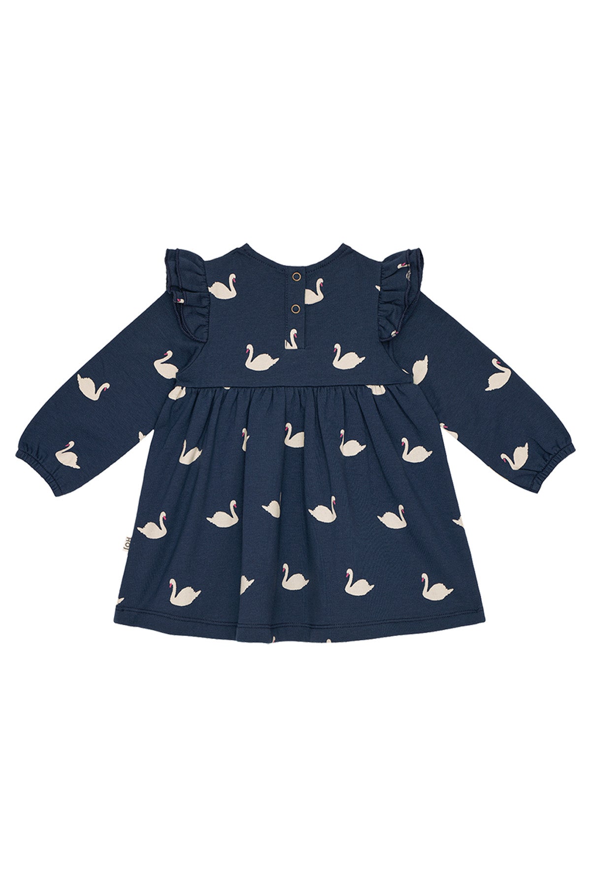 Baby Ruffled Dress - Classic Blue Swans