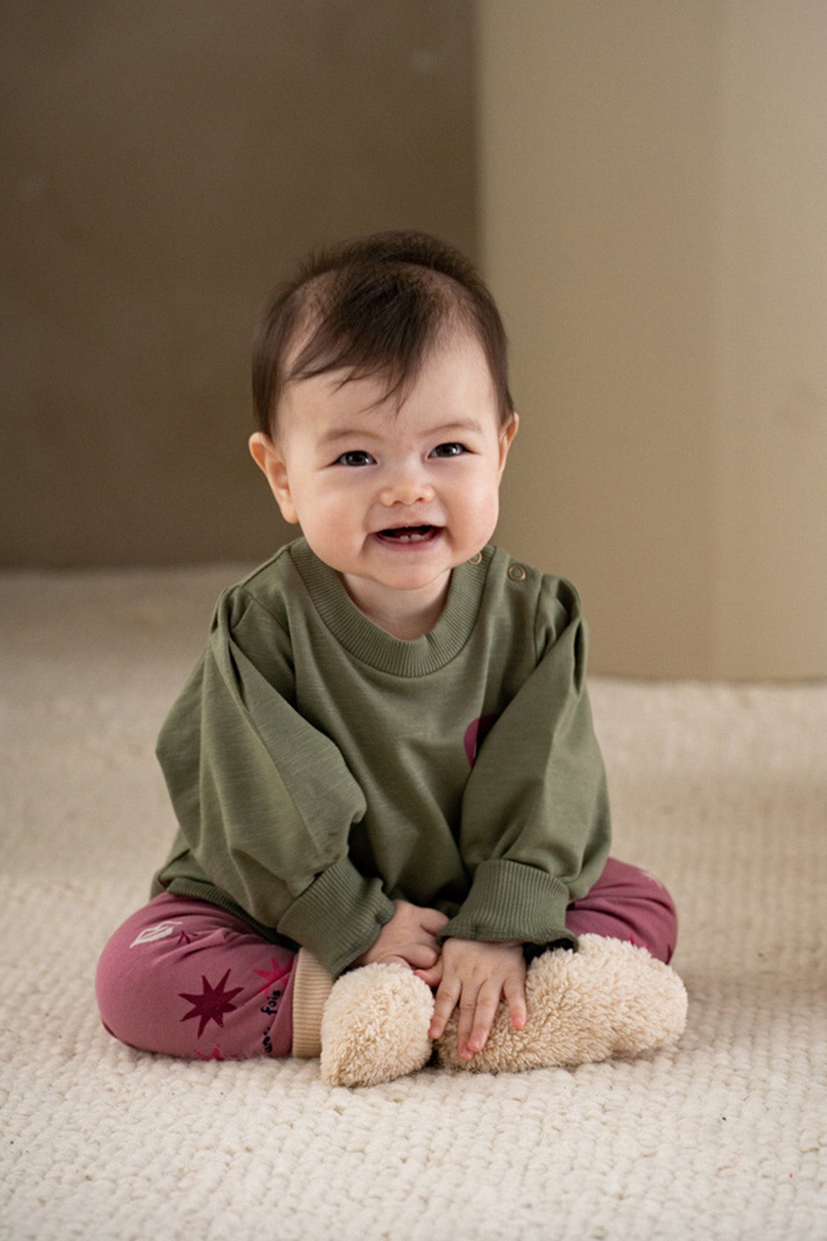 Baby Chunky Split Sweater - Sage