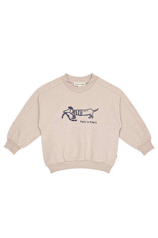 Baby Sweatshirt - French Grey + "Dogs In Paris"
