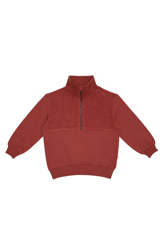 Zip Sweater - Rustic Red