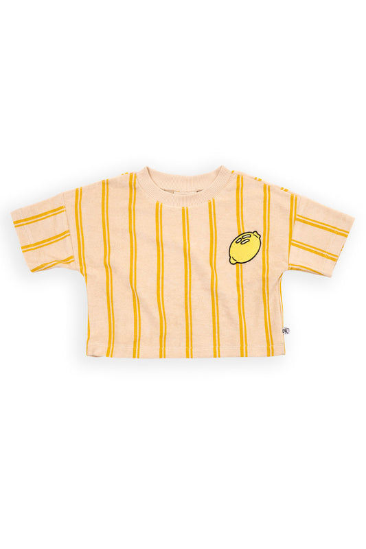 Stripes yellow - Cropped Crewneck T-shirt
