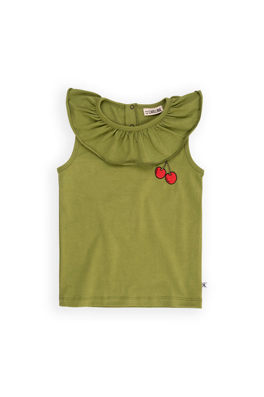 Cherry - Collar Tanktop wt Embroidery
