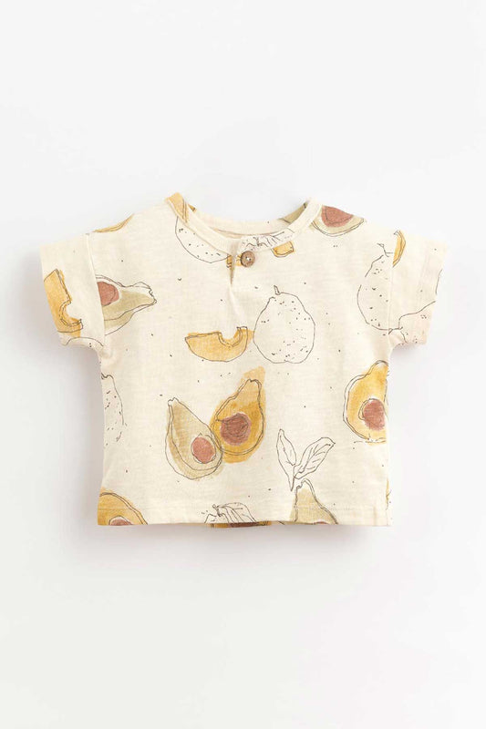 T-Shirt mit Kokosnussknopf